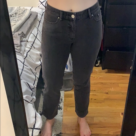 Club Monaco Grey Ankle Cropped Straight Leg Jean - Picture 3 of 5